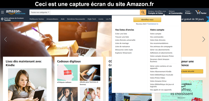 le site Amazon France : www.amazon.fr