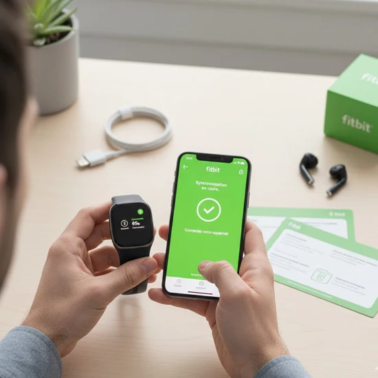 Synchronisation d'une montre fitbit sur Android et iPhone