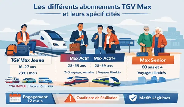 Les différents abonnements TGV Max et leurs spécificités