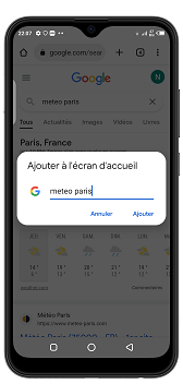 Ajouter la recherche de météo Google à l'écran d'accueil
