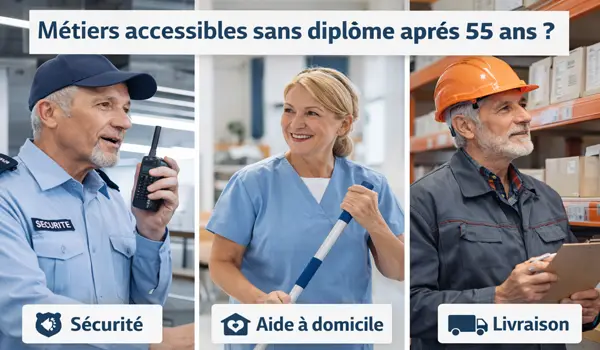 Quels métiers sont accessibles sans diplôme après 55 ans ?