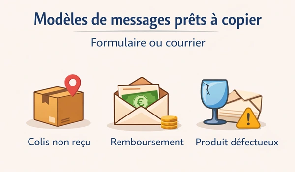 Modèles de messages prêts à copier (formulaire ou courrier)