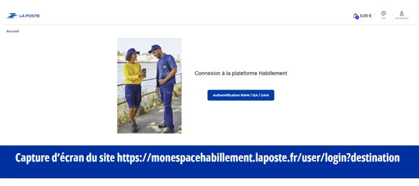 Se rendre sur le site monespacehabillement.laposte.fr