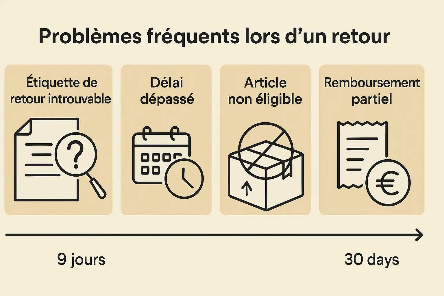 Problèmes fréquents lors d'un retour Temu
