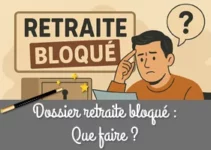 Femme inquiète tenant un dossier de retraite bloqué