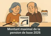 Illustration d’un couple de retraités consultant leur pension pour comprendre le montant maximal de la retraite de base en 2026