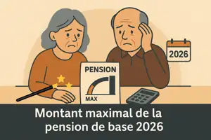 Illustration d’un couple de retraités consultant leur pension pour comprendre le montant maximal de la retraite de base en 2026