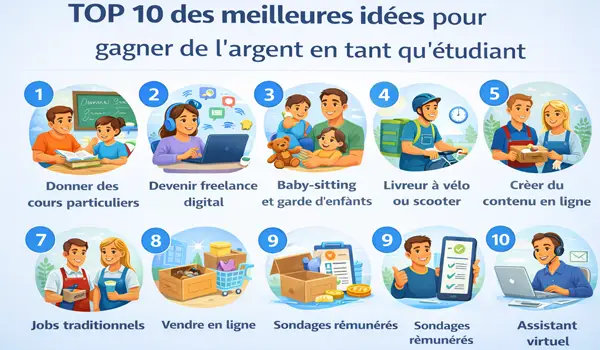 TOP 10 des meilleures idées pour gagner de l'argent en tant qu'étudiant