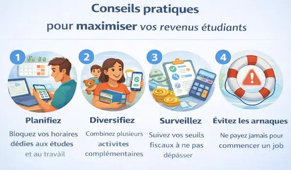 Conseils pratiques pour maximiser vos revenus étudiants