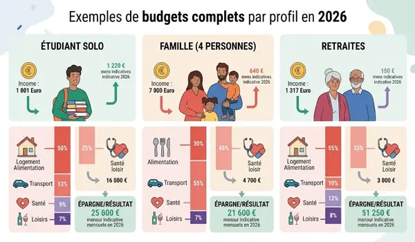 Exemples de budgets complets par profil en 2026