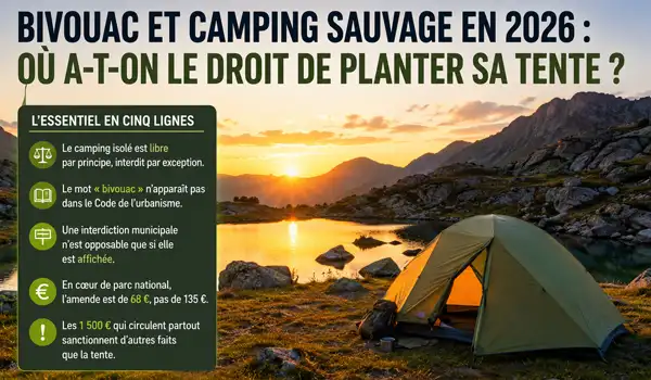 Non, le camping sauvage n'est pas interdit partout en France